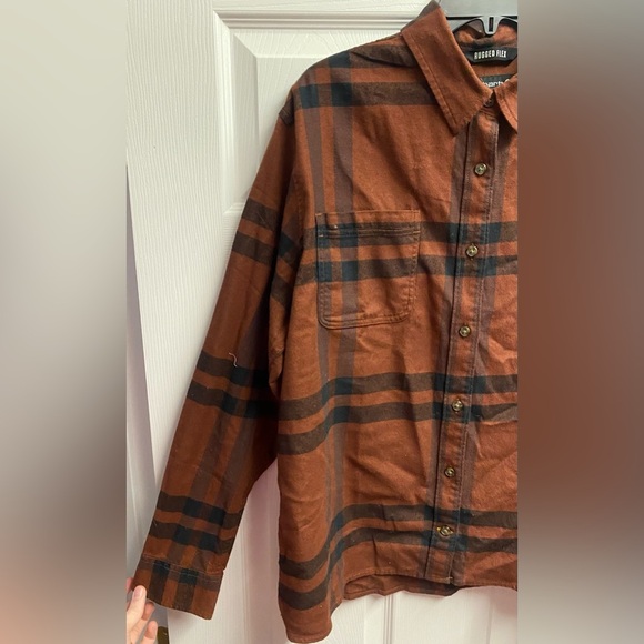 Carhartt NWOT Cotton Blend Loose Rugged Flex Plaid Button Up Shirt Size 1X - Picture 2 of 5